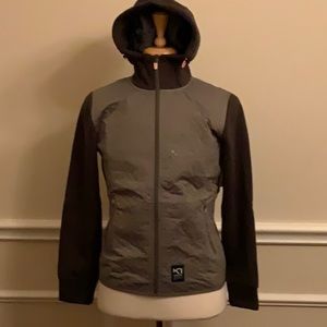 Kari Traa Women's Hooded Mid-layer Jacket in Gray and Green